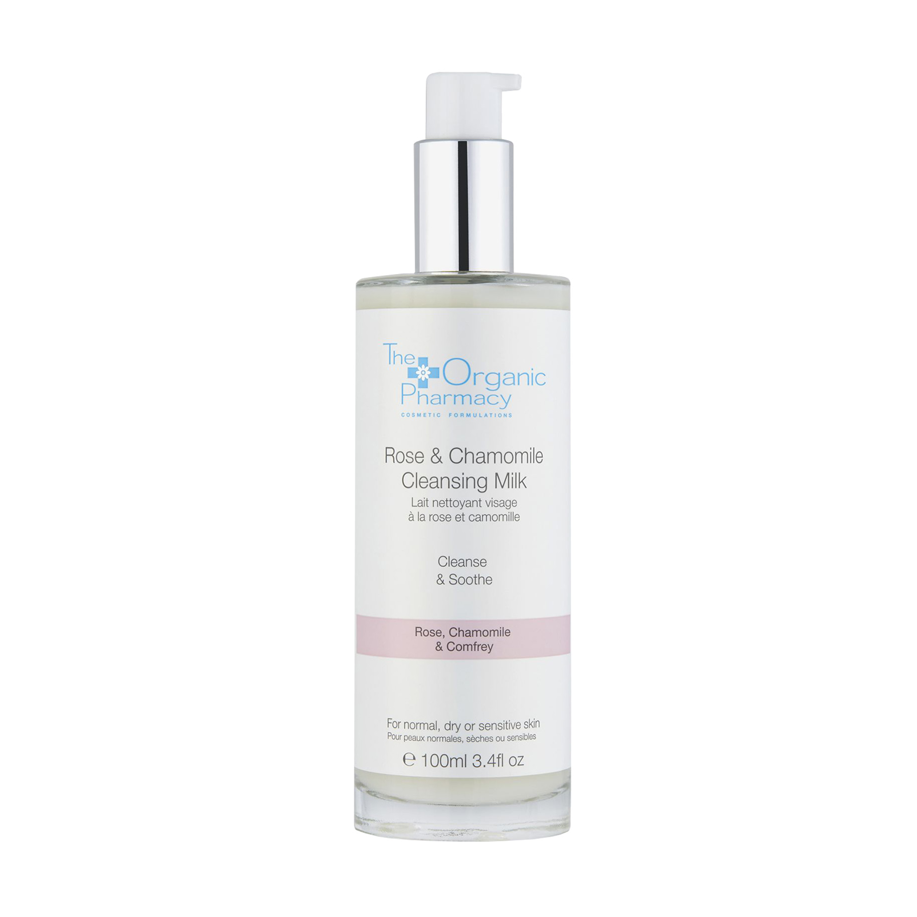 Очищувальне молочко для обличчя The Organic Pharmacy Rose &amp; Chamomile Cleansing Milk з трояндою та ромашкою, 100 мл
